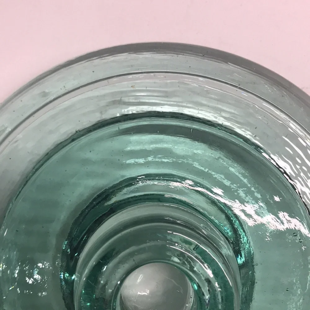 Recycled Vintage Green Glass Single Taper Candleholder - Picture 9 of 11